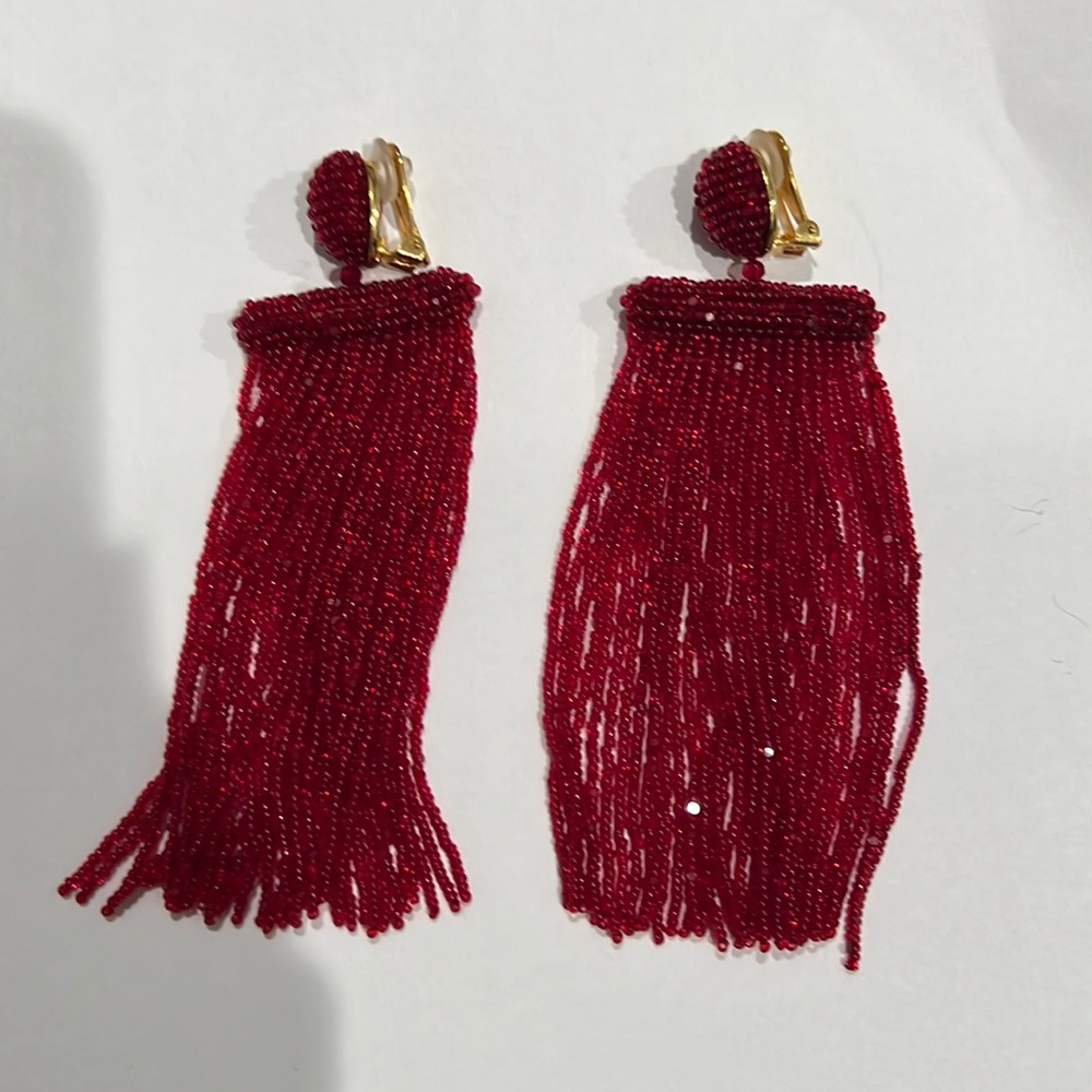 ODLR Women's Long Silk Waterfall Tassel Earrings